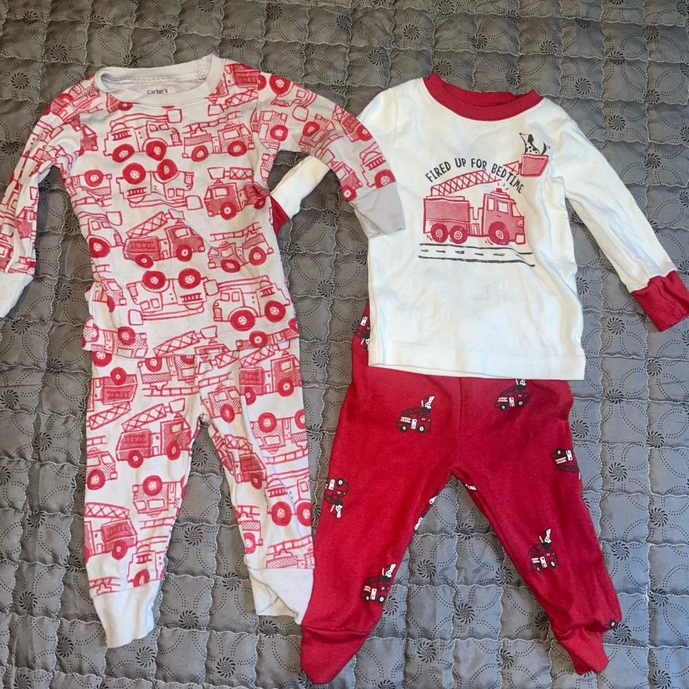 Baby firefighters pajama sets size 6M